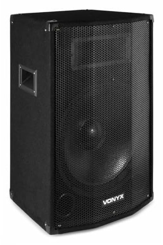 VONYX CVB12 Enceinte Active 12 - 600 Watts Puissance Max, Entrée SD/USB, Connexion sans Fil Bluetooth, Entrée Microphone, Conception Solide avec Grille et Poignées, Insert pour Trépied