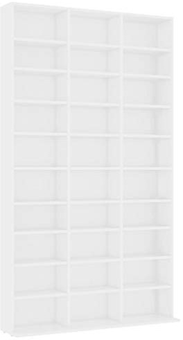 Tidyard CD-Regal Standregal Medienregal Bücherregal CD DVD Ablage Aufbewahrung Raumteiler Wandregal Weiß 102x16x177,5 cm Spanplatte