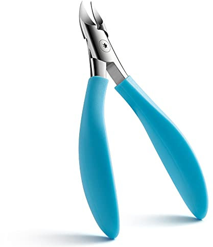 FVION Nagelzangen für Fußnägel Profi – Edelstahl Fussnagelschere für Dicke & Eingewachsene Nägel, Nagelschere Fußnägel & Fingernägel, Weicher Rutschfester Griff - Blau