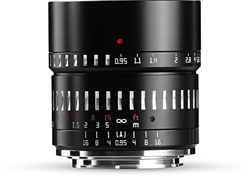 TTARTISAN 50mm F0.95 APS-C Objectif d'appareil Photo à Grande Ouverture Manuelle pour Prise de Vue de Nuit Portrait Bokeh Compatible avec Monture M43