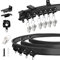 Bendable Curtain Track for Bay Window, Flexible Curtain Rail Wall Ceiling Mounted 3.65Meter/12Ft Heavy Duty Plastic Curtain Track System for Bed RV Room Divider, Curtain Tracks and Fittings, Black