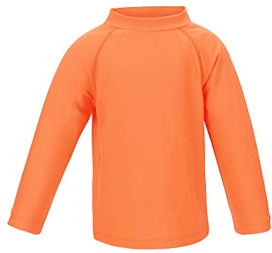 TIZAX Långärmade badtröjor för pojkar barn utslag väst simma toppar solskydd utslag skydd snabbtorkande, Orange, 9-10 År