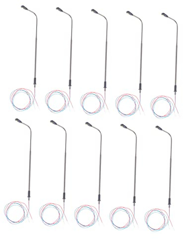 TOYANDONA 20pcs Scaled Model Railway Train Lamp Led Street Lights Stainless Steel Scale Outdoor Lighting for Model Train Layouts Wires and Leds