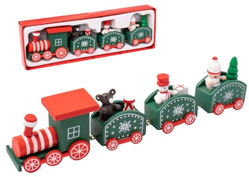 ZYDYRX Tren de Madera Navideño Verde Adornos de Navidad Decoración Navideña de Madera Decoración del árbol de Navidad Tren de Navidad Decoración de Escritorio