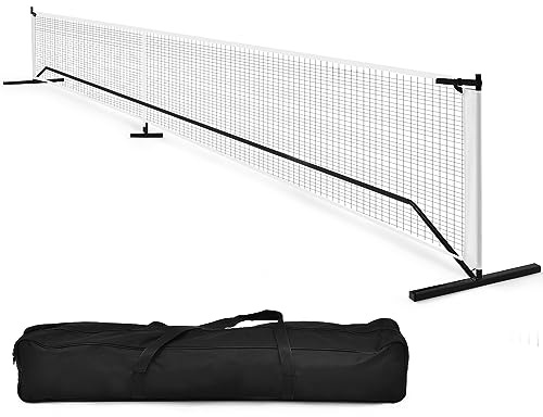 COSTWAY Red de Pickleball Portátil de 6,7 M, Tubos de Metal,Red de Poliéster Resistente, Bolsa de Transporte, Equipamiento de Pickleball para Todo Tipo de Clima