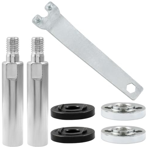 Kyuionty Lot de 2 tiges d'extension pour meuleuse d'angle, filetage M10, tige de connexion d'extension de meuleuse d'angle de type 100