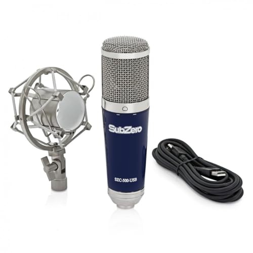 SubZero USB Condenser Microphone for PC and Mac | Plug-and-Play USB Condenser for PC and Mac, Matching Mic Cradle Included, Clear Transparent Warm Sound, Low Handling Noise