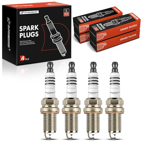 A-Premium Iridium & Platinum Spark Plugs Compatible with Volkswagen Jetta/Golf 2019-2020, Golf SportWagen 2019-2019, 1.4L, Pack of 4