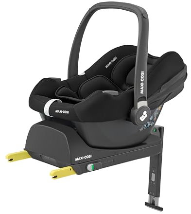 Maxi-Cosi CabrioFix i-Size Babyschale, CabrioFix i-Size ISOFIX Base Bundle - Gruppe 0+ Kindersitz, Flexibles Travelsystem, 0-12 Monate, 40-75 cm + CabrioFix i-Size Base, Essential Black