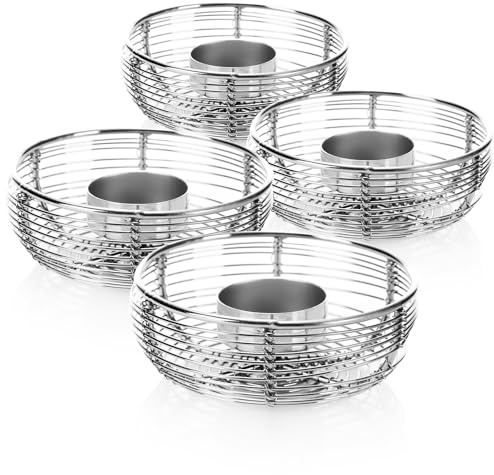 com-four® 4X Teelichthalter aus Metall, dekorativer Teelichthalter | Kerzenhalter für ein gemütliches Ambiente - dekorativ