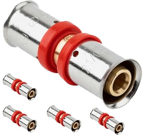 Suinga Pack 5 Manguito Multicapa para Tubo multicapa 16 mm, uso con máquina prensadora | Enlace Tuberia de Fontaneria de 16mm