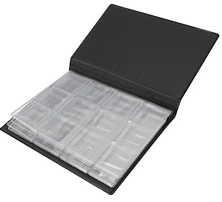 NUOBESTY Álbum Monedas Azul Libro Portátil con Monedas y Tokens Compacto de PU y Páginas Opp