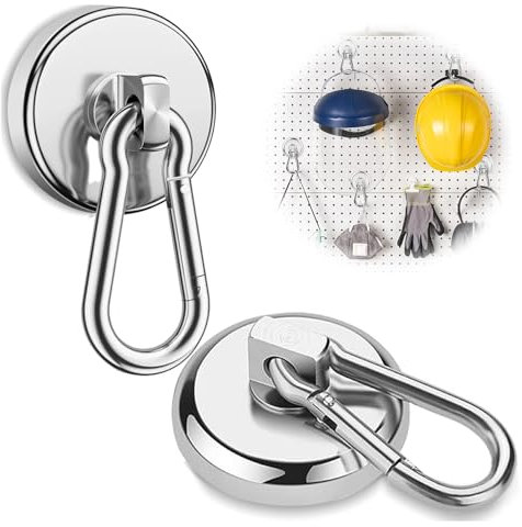 27KG Calamite Potenti Ganci, 32mm Ganci Magnetici, Gancio Magnetico Extra Stark Gancio Magnetico Ruotabili a 360° per Crociera, Frigo e Garage