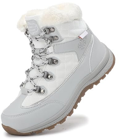 ARRIGO BELLO Stivali Da Neve Donna Invernali Scarpe Da Donna Invernale Trekking Stivaletti Outdoor Casual Camminate Antiscivolo Boot (I Grigio,EU 38)