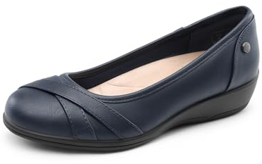 DREAM PAIRS Women's Ballet Flats Business Office Work Dress Shoes Arch Support Comfortable Dressy Flats Pumps and for Women,Size 7,Navy,DWUMFA2503