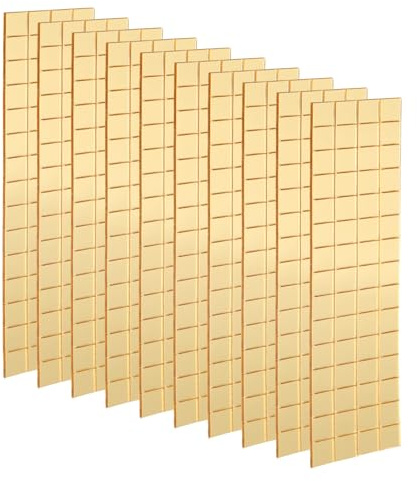 sourcing map 10 Blatt 1200 Stück selbstklebende Spiegelmosaikfliesen 10 x 10 mm kleine quadratische Spiegelfliesen Aufkleber Discokugel Aufkleber Mini Glasfliesen für DIY Handwerk Party Heimdekoration