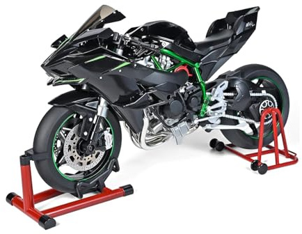 HTLNUZD 1/6 Scale H2R Alloy Diecast Motorcycle with Sound & Light Features High Gloss Spray Finish Rubber Tires Premium Collectible Gift (Black H2R)