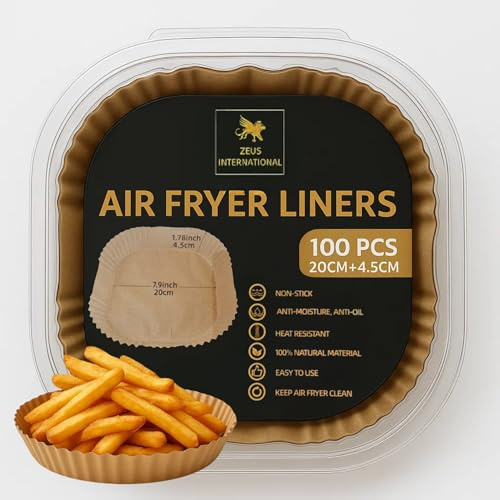Air Fryer Disposable Liners - 100 pcs | Airfryer Liners Disposable, Kitchen Accessories and Compatible for Ninja Air Fryer Liners (Square)