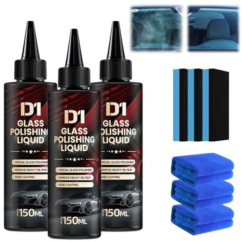 D1 Glass Polishing Liquid, liquide de polissage pour vitres auto, nettoyant pour vitres et dégraissant, élimine les traces d'essuie-glace, les rayures (3)