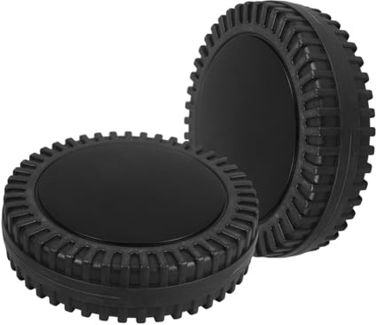 Warmhm 2pezzi Ruote per Barbecue Kit di Sostituzione Ruote con Copertura di Ricambio per Grill e Tosaerba Nero