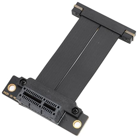 Risegun PCIe 4.0 X1 Verlängerungskabel Riser Kabel Dual 90 Grad Rechtwinkliges GPU-Riser-Kabel für M.2, WiFi, Firewire, USB, Soundkarten (20 cm)