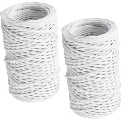 WOONEKY 2 Rolls Floral Wire 50m Each Paper Covered Iron Wire Twine 1mm Thick for Flower Stems and Bouquets Flexible Crafting Support and Easy to Shape for DIY Bouquet String Twine
