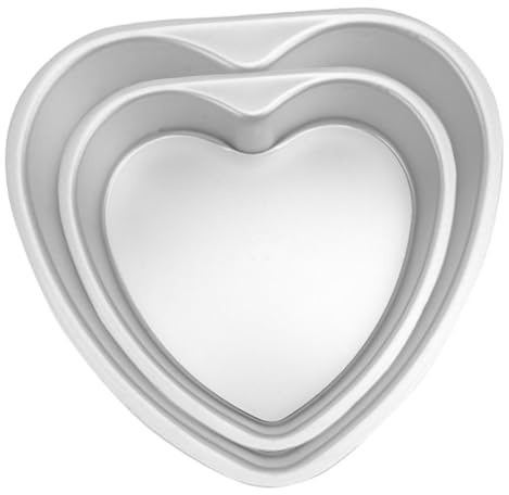 Alipis 2 piezas Molde para Pasteles Forma de Corazón de Moldes con Fondo Desmontable Antiadherente y Fácil de Desmoldar para Repostería Casera y Fiestas