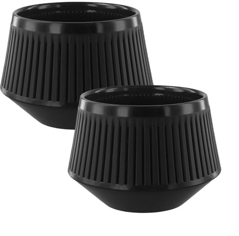 babominimer Lot de 2 pots à orchidées pour élagage d'air avec excellente circulation d'air et soucoupes pour dendrobiums, phalaenopsis, plantes grasses et cactus – Design double couche avec 360° (noir