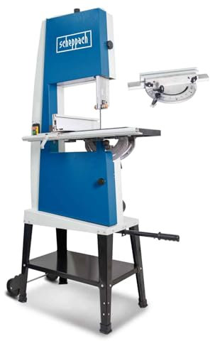 Scheppach Bandsäge BASA 4 | Anschluss 400V | 1500W | 2 Geschwindigkeiten | Durchlasshöhe -/ Breite 250 / 370mm | Grauguss-Tisch | stufenlose Tischverstellung | mit Untergestell & Querschneidlehre