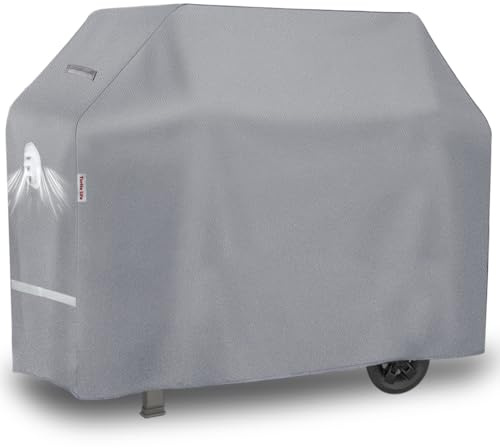 Turtle Life BBQ Grillabdeckung, 162,6 cm, strapazierfähig, wasserdicht, 4–6 Brenner, Gasgrill-Abdeckungen für Weber Genesis Char-Broil Brinkmann, Grau