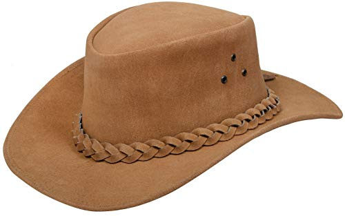 Infinity Leather Unisex Leder Busch Safari Aussie Cowboyhute Stil Klassische Western Wildleder Outback Hut
