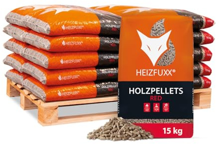 HEIZFUXX Red ENplus A1 Holzpellets Hartholz 300 kg (20 x 15 kg) 1 Palette