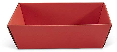 5 x PresentFill® Präsentkorb leer ohne Inhalt - Geschenkkorb aus umweltfreundlichen 100% Recycling Karton Wellpappe - rechteckig - Rubin Rot - Made in Germany