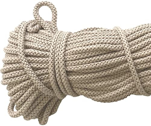 Mississhop Kordel 8 mm I 50 m 100% Baumwolle Baumwollkordel Seile Champagner Ø 8mm