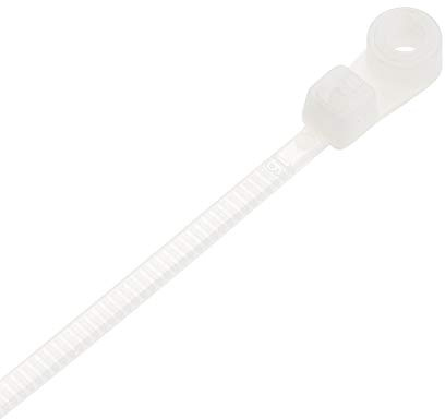 sourcing map Mount Head Cable Zip Ties 4 Inch Screw Hole Nylon Wire Strap White 40pcs