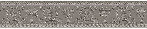 BRICOFLOR Tapetenbordüre | Barock-Tapete Tapete barock - Tapete Diele & Flur - Beige / Crème, Grau | 5,00 x 0,09 m = Rolle 0.45 m²