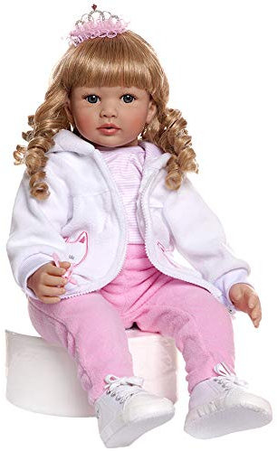 YIHANGG 60CM Reborn Doll Kleinkind Baby Girl Puppenprinzessin Mit Langen Lockigen Blonden Haaren Puppe Spielzeug
