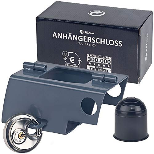 Lucchetto per rimorchio, in acciaio verniciato a polvere, con tappo di protezione, antifurto per rimorchio, rimorchio per auto, serratura per rimorchio