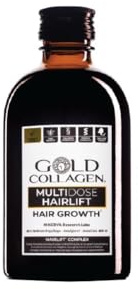 Gold Collagen Multidose Hairlift - Biotin Hair Growth Marine Collagen Supplements for Women & Men with Hyaluronic Acid, Zinc, Hair Vitamins and Keratin Hair Treatment Also for Skin and Nails, 300 ml