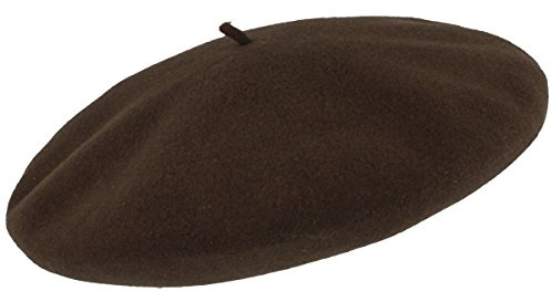Laulhere Baskenmütze Barett 100% Merino-Wolle – Braun - Gr. 63