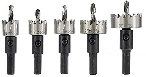 5pcs 16-30mm Schnellarbeitsstahl Lochsägen Cutter Kernbohrer Holz/Metall Lochsäge Set
