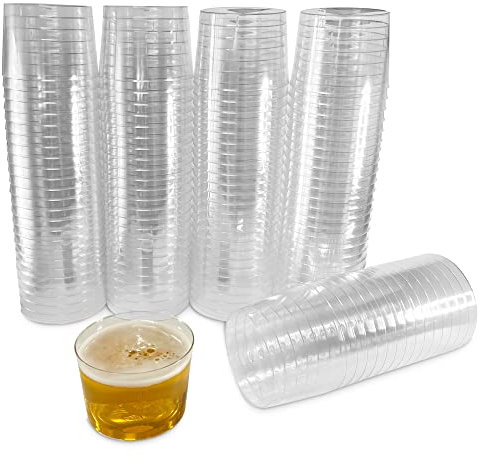 PAWOPA 100 Vasos Chiquito de Plástico Reutilizables para Vino y Postres de 200 Ml .Vasitos Resistentes de Zurito y Aperitivos. Ideales para postres (mousse, souffle), frutas, entrantes y coctel