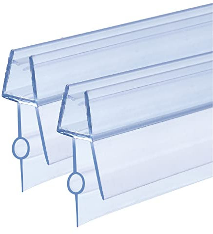 KOOBON Ersatzdichtung 2x 100cm Duschdichtung Duschtür für 4mm/ 5mm/ 6mm Duschleiste Glastür Bodendichtung Schwallschutz Spritzschutz für Duschkabine Duschwand Badewanne Glas mit Wasserabweiser