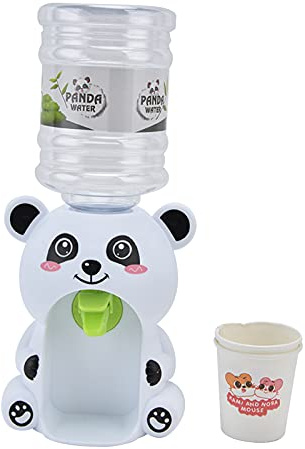 Mini juguete dispensador de agua, lindo diseño de animales de dibujos animados, fuente para beber, escena de juego de vida, modelo de casa de muñecas, accesorios para niños (panda grande y linda)