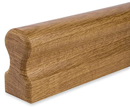 Pasamanos de roble lacado - 45 x 80 mm - Omega (130 cm)