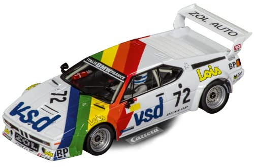 Carrera Evolution BMW M1 Zol Auto, No.72 24h 1981, Massstab 1:32, Perfekt für Slot Car Racing, BMW Lizenz, Für junge Rennfahrer, Mit leuchtendem Frontlicht und Rücklicht