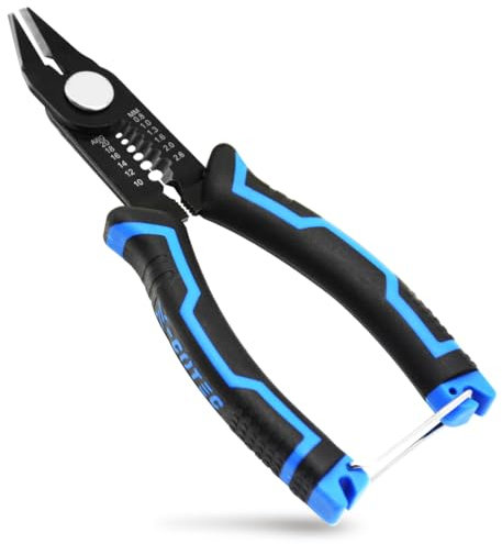 X-cotec Pelacables, Alicates Herramientas Electricista, Pelacables Electricidad 3-en-1 Multifuncional Profesional, Tenaza Electricista con Mango Antideslizante, para Pelar, Cortar Cables, Prensar