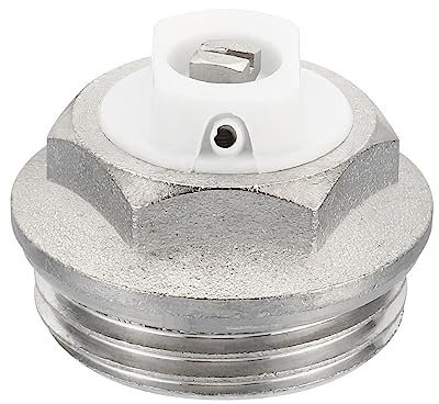 PATIKIL 1 BSP Male Thread Manual Radiator Air Vent Plug Valve, Nickel Plated Brass Plug for Radiator Heater, Silver White