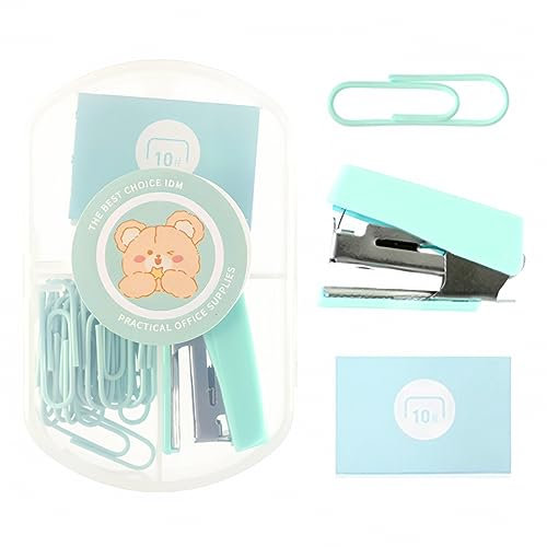XPEX 1 Satz Mini Tacker Set, tacker büro Stapler Mini, Heftgerät Set, Tacker Klein, Heftgerät Klein, Staple Set, Für Schulen, Arbeitsplätze, Familien, Studenten, Unternehmen-Grün