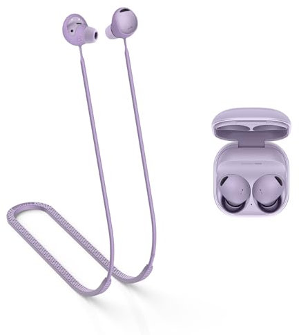 MOWYEOK Anti Verlust Strap für Kopfhörer, kompatibel mit Samsung Galaxy Buds 2 Pro Ohrhörer,Weiches Silikon Anti Lost Lanyard,geeignet für Outdoor Sportarten, Laufen,Fitness - Lila